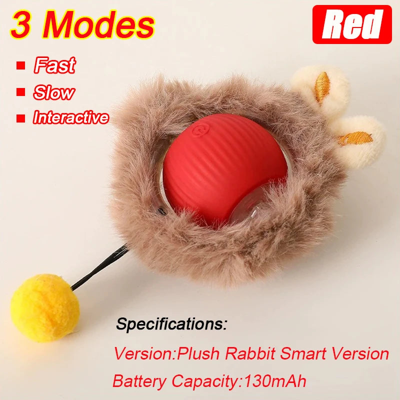 Novo brinquedo interativo para gatos, bola rolante automática, rabo falso, brinquedo elétrico inteligente recarregável para animais de estimação, treinamento para cães e gatos, imitação de rato