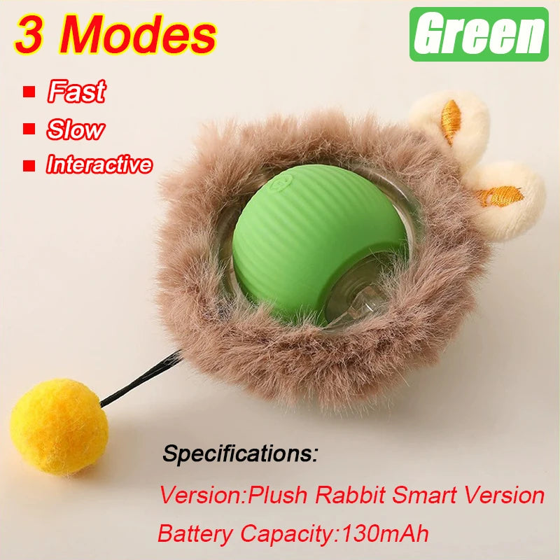 Novo brinquedo interativo para gatos, bola rolante automática, rabo falso, brinquedo elétrico inteligente recarregável para animais de estimação, treinamento para cães e gatos, imitação de rato
