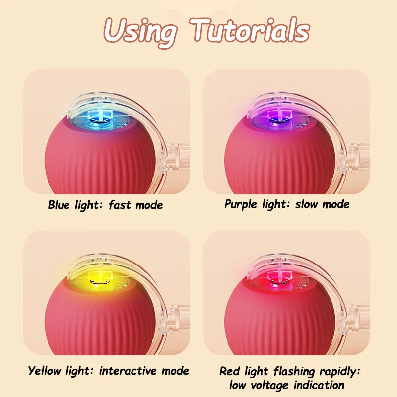 Novo brinquedo interativo para gatos, bola rolante automática, rabo falso, brinquedo elétrico inteligente recarregável para animais de estimação, treinamento para cães e gatos, imitação de rato